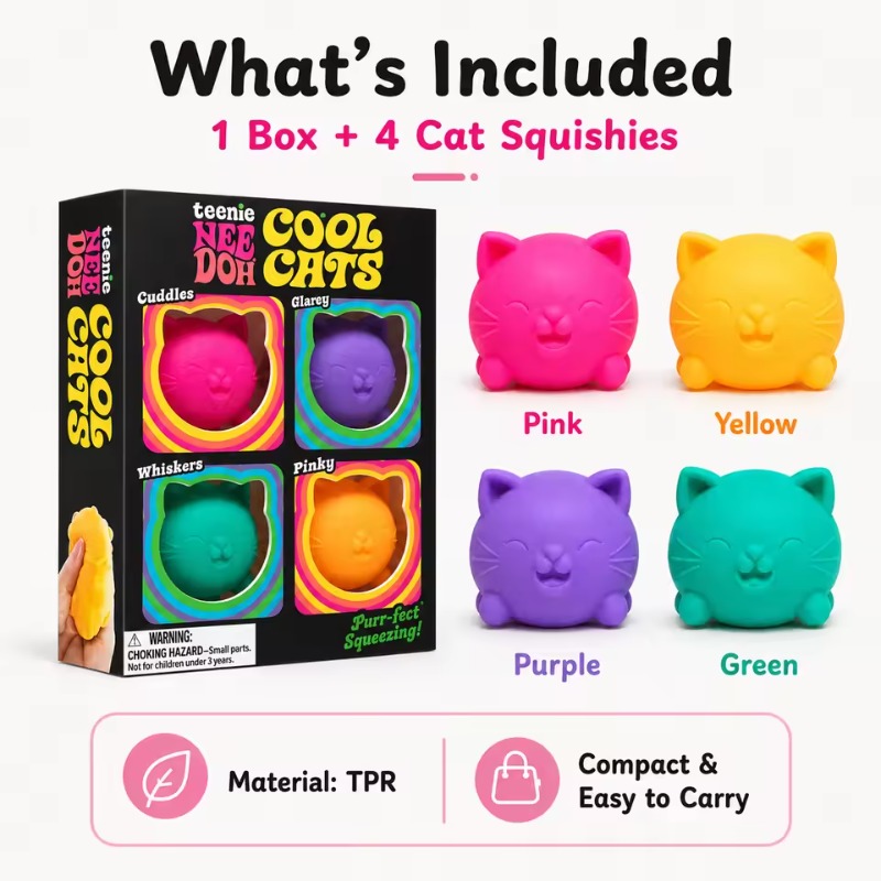 Fidget Cube Original - Conjunto de 4 Brinquedos Sensoriais Antiestresse
