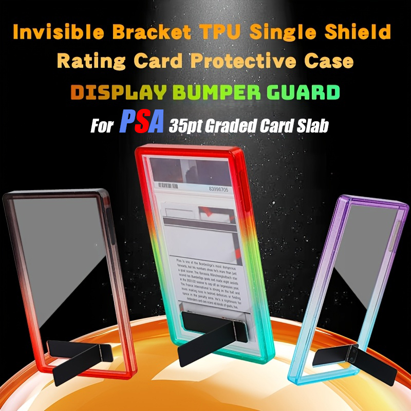 Graded Card Display - Capa protetora com suporte, revestimento de